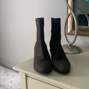 Vince grey suede wedge booties